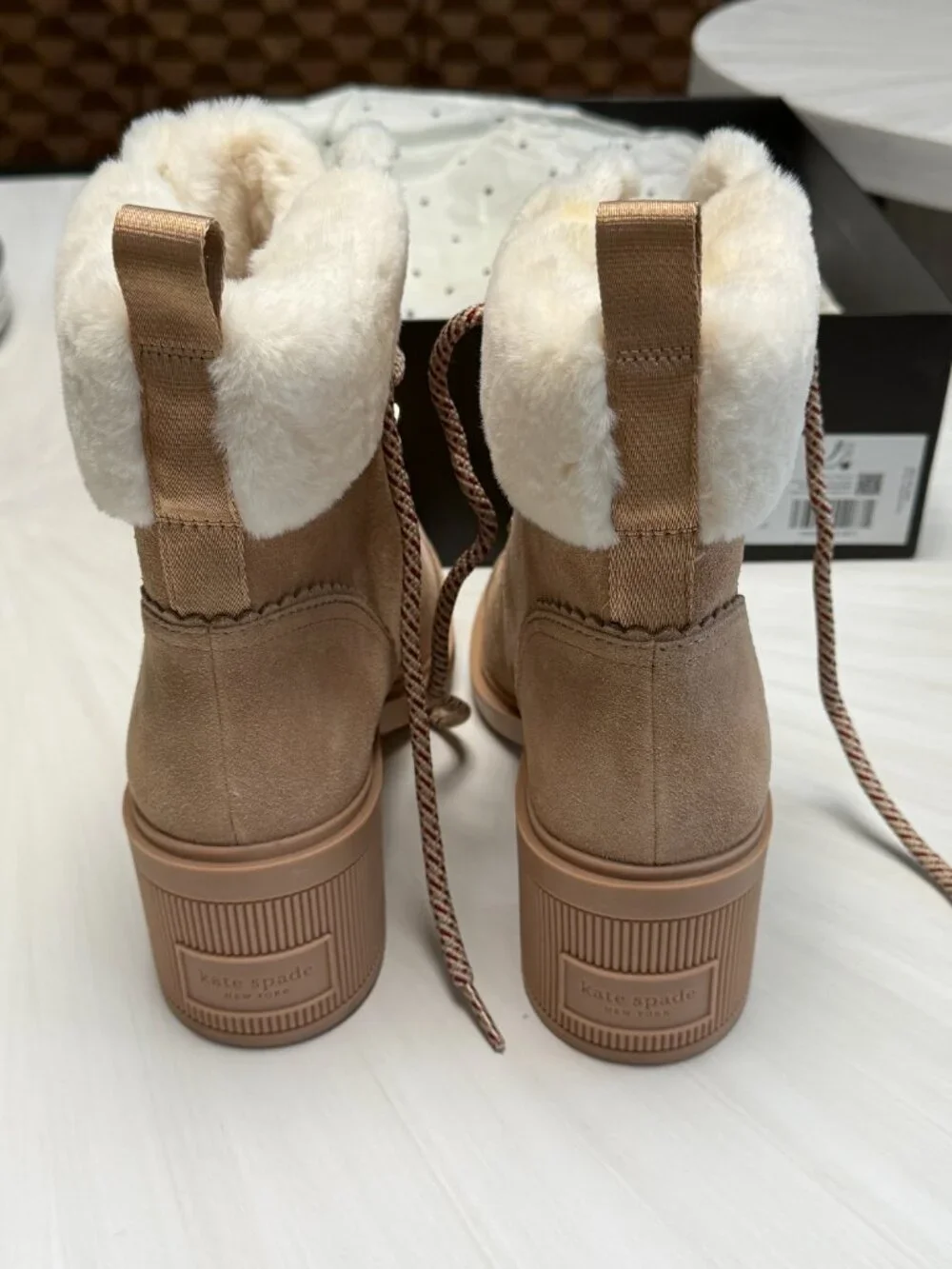 New Kate Spade Walker Fur Bootie Light Fawn Size 9.5
